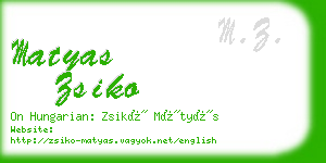 matyas zsiko business card